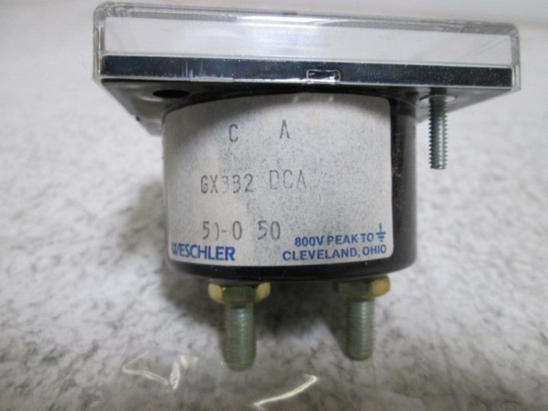 WESCHLER GX-332 PANEL METER 50-0-50 DC AMPERES  NSMP