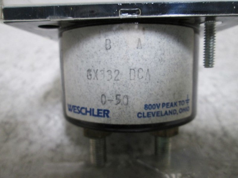 WESCHLER GX-332 PANEL METER 0-50 DC AMPERES  NSMP
