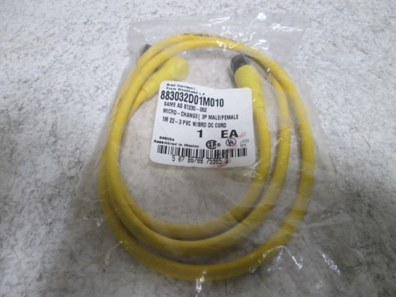 DANIEL WOODHEAD 81230-002 883032D01M010 CORDSET  NSMP