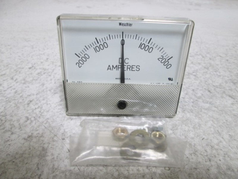 WESCHLER GX-352 PANEL METER 2000-0-2000 DC AMPERES  NSMP
