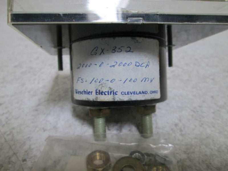 WESCHLER GX-352 PANEL METER 2000-0-2000 DC AMPERES  NSMP