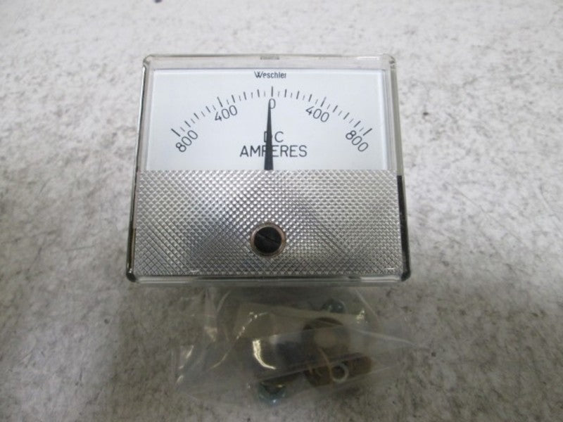 WESCHLER GX-332 PANEL METER 800-0-800 DC AMPERES  NSMP