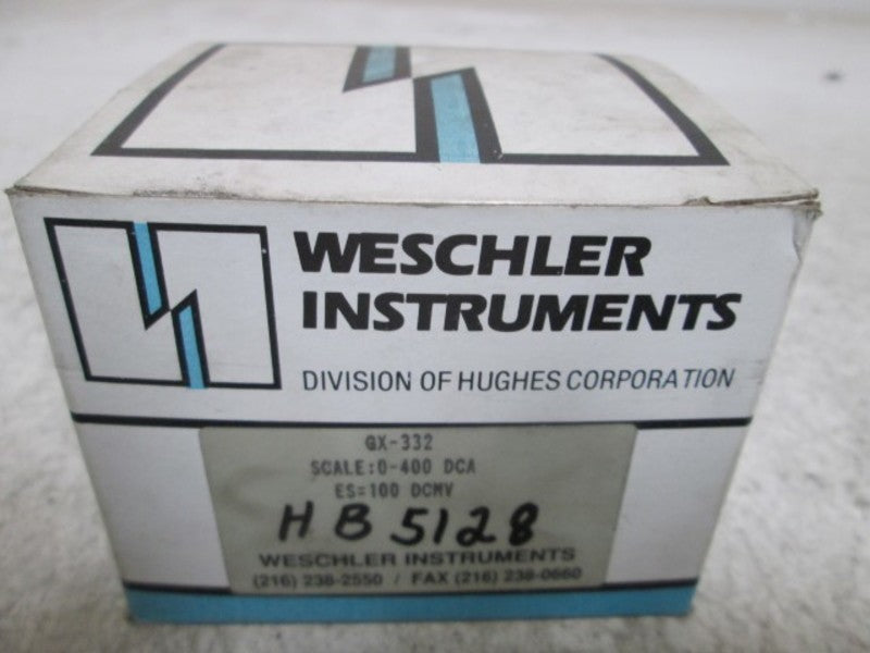 WESCHLER GX-332 PANEL METER 0-400 DC AMPERES  NSMP