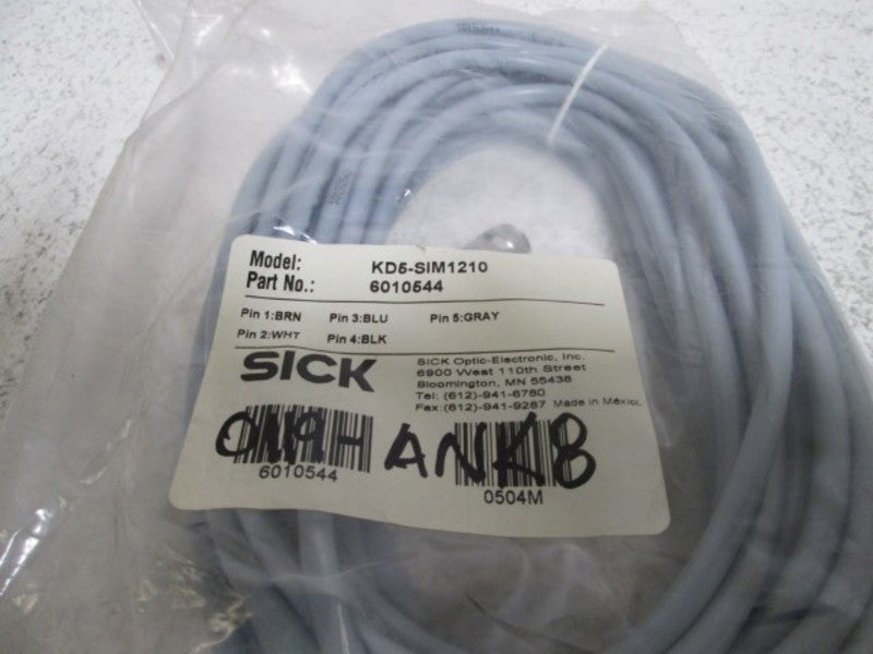 SICK KD5-SIM1210 6010544 5-PIN CORDSET  NSMP