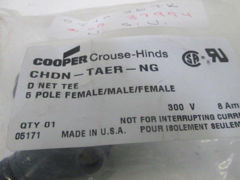 COOPER CHDN-TAER-NG TEE DEVICE NET 8AMP 5POLE GREY  NSNP IN A BAG