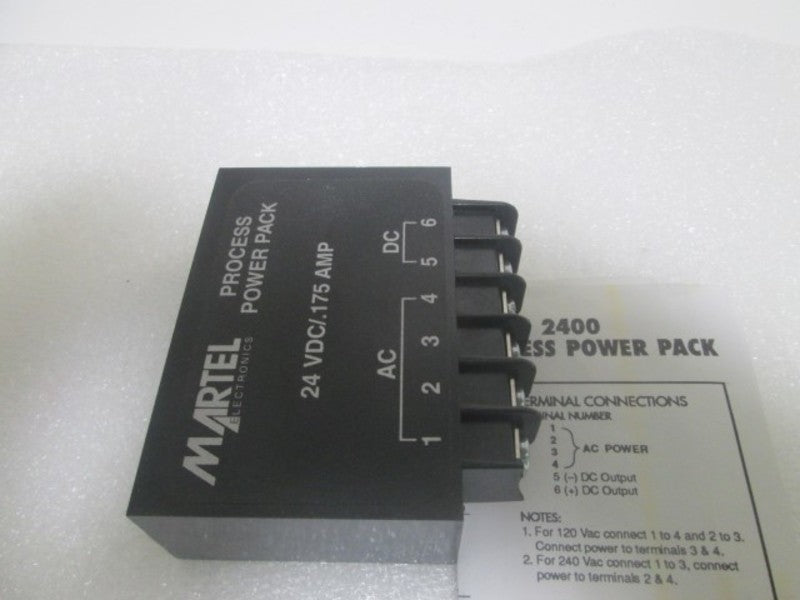 MARTEL SERIES 2400 24VDC/.175 AMP PROCESS POWER PACK  NSMP