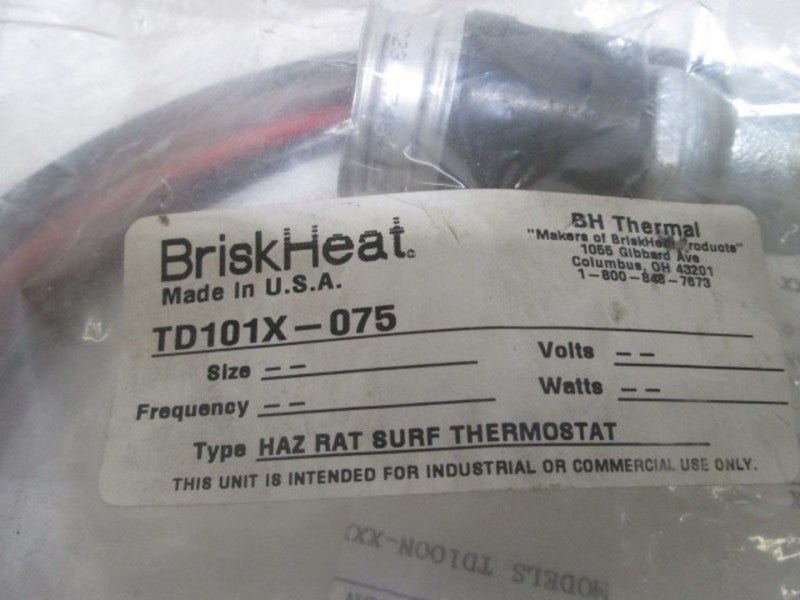BRISK HEAT TD101X-075 TEMPERATURE SENSOR  NSNP IN A BAG