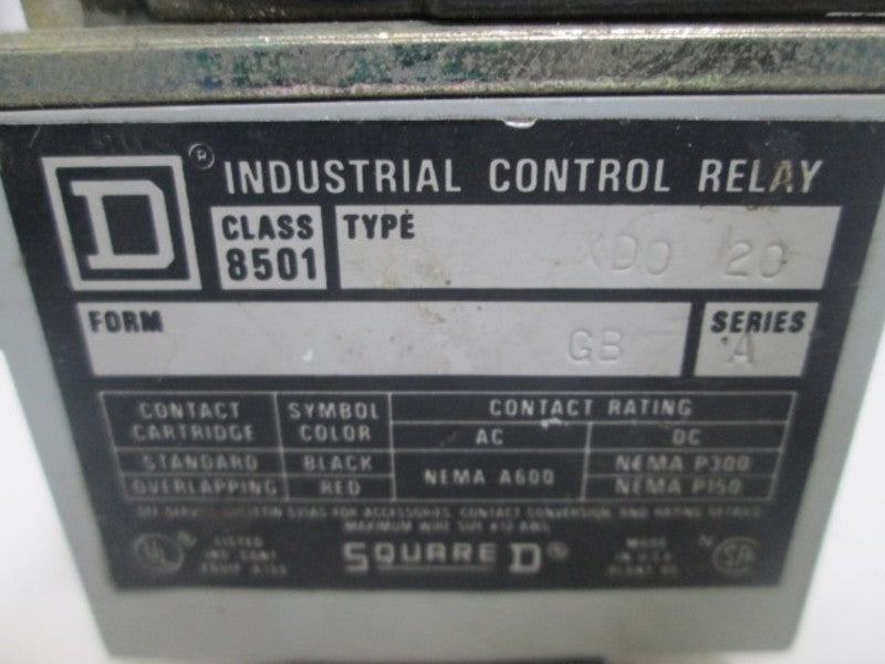 SQUARE D 8501-XD0-20 SER. A  UNMP