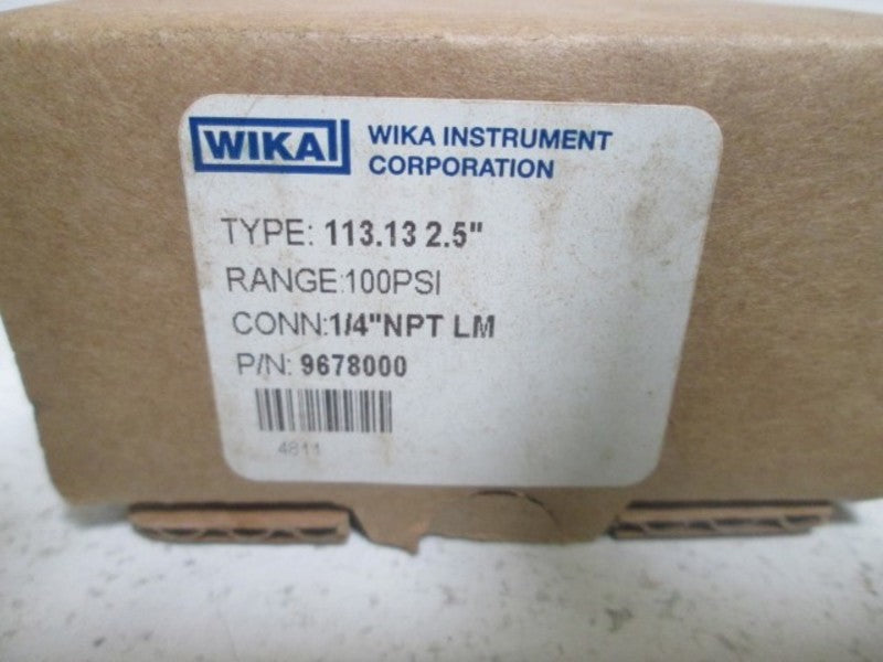 WIKA 9678000 COMMERCIAL GAUGE TYPE 113.13 2.5"  NSMP