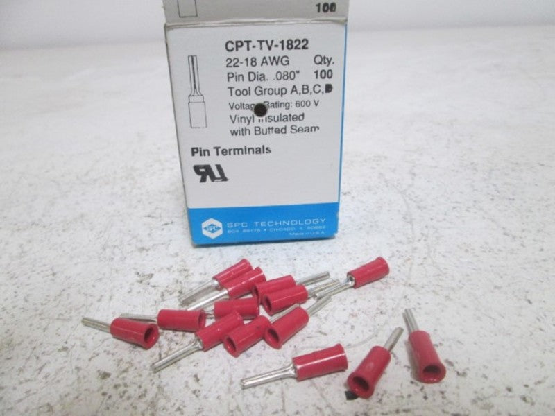 LOT OF 100 VOLTREX CPT-TV-1822 TERMINAL CONNECTOR PIN NSMP