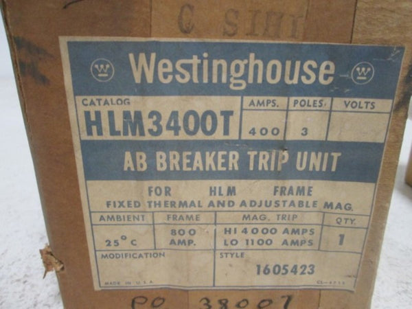 WESTINGHOUSE HLM3400T BREAKER TRIP  UNMP