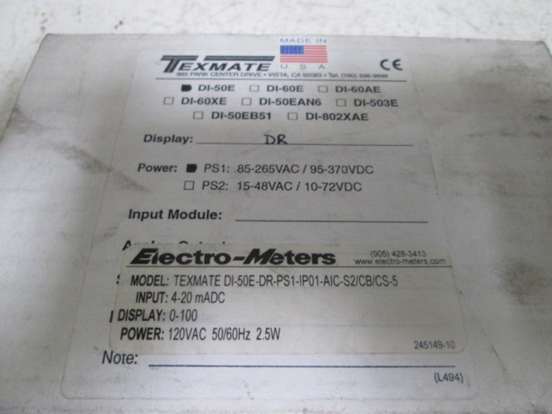 TEXMATE DI-50E DR-PSI-1P01-AIC-S2/CB/CS-5  NSMP
