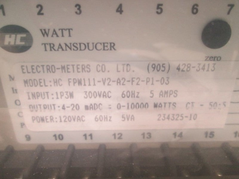 ELECTRO-METERS HC FPW111-V2-A2-F2-P1-03 NSMP