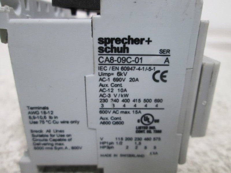 LOT OF 2 SPRECHER+SCHUH CA8-09C-01 UNMP