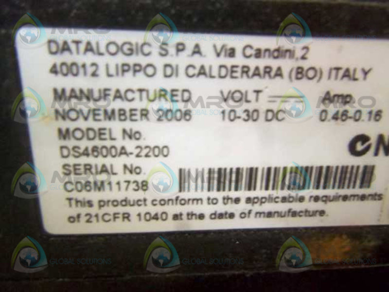 DATALOGIC DS4600A-2200 10-30 DC NSMP