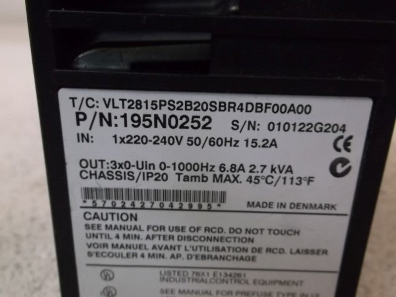 DANFOSS VLT2800 195N0252 NSNP