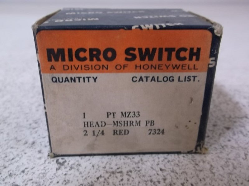 LOT OF 10 MICROSWITCH PT MZ33 PUSHBUTTON RED PLASTIC NSMP