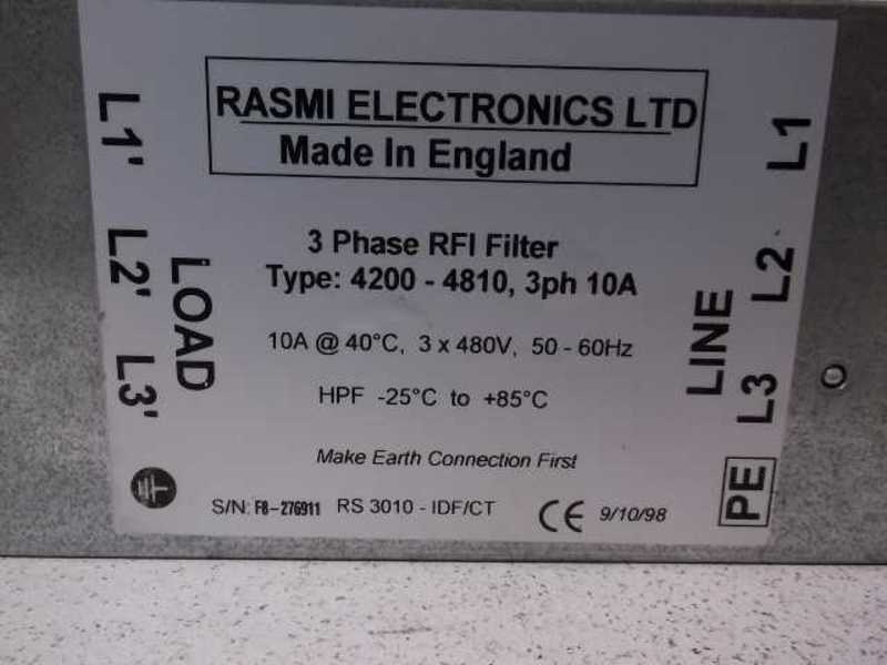 RASMI 4200-4810 3 PHASE RFI FILTER  UNMP
