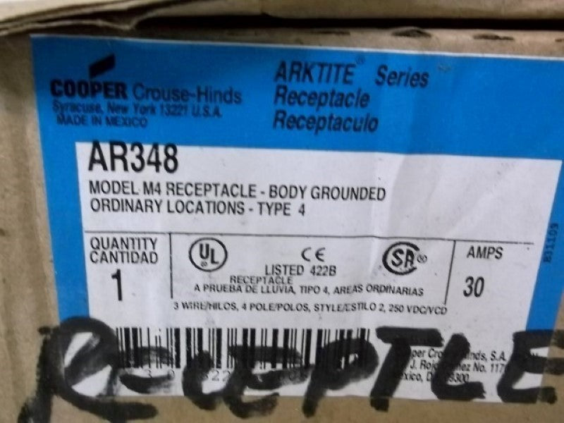 COOPER AR348 RECEPTACLE  NSMP