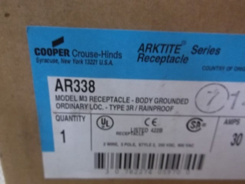 COOPER AR338 RECEPTACLE BODY GROUNDED  NSMP