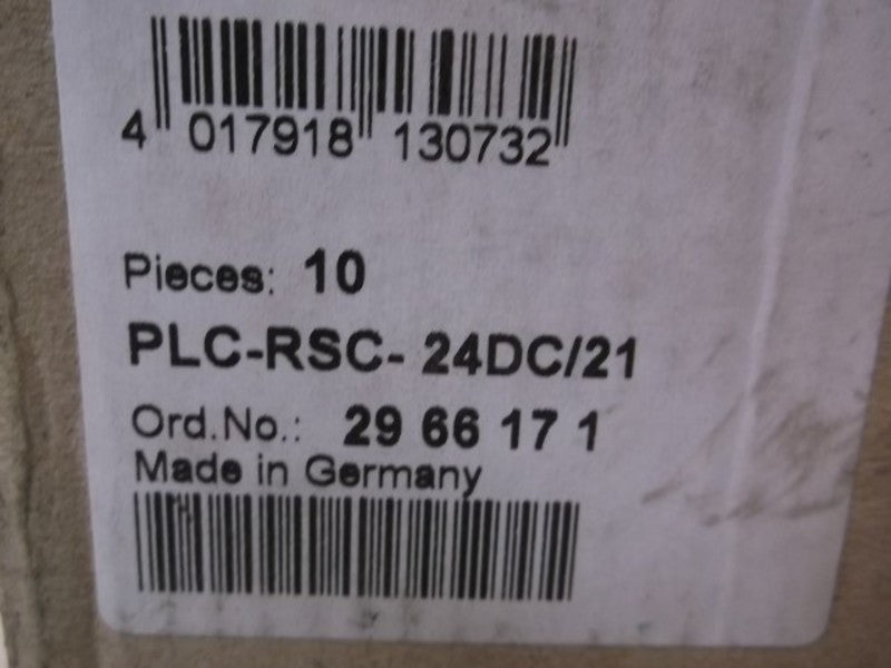 LOT OF 10 PHOENIX PLC-RSC-24DC/21 TERMINAL BLOCK W/RELAY  NSMP
