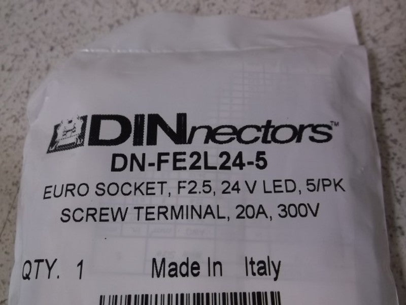 LOT OF 5 DIN DN-FE2L24-5 CONNECTOR TERMINAL BLOCK NSNP IN A BAG