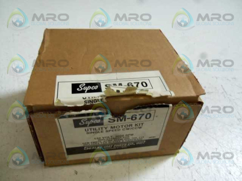 SUPCO SM-670 UTILITY FAN MOTOR KIT  UNMP