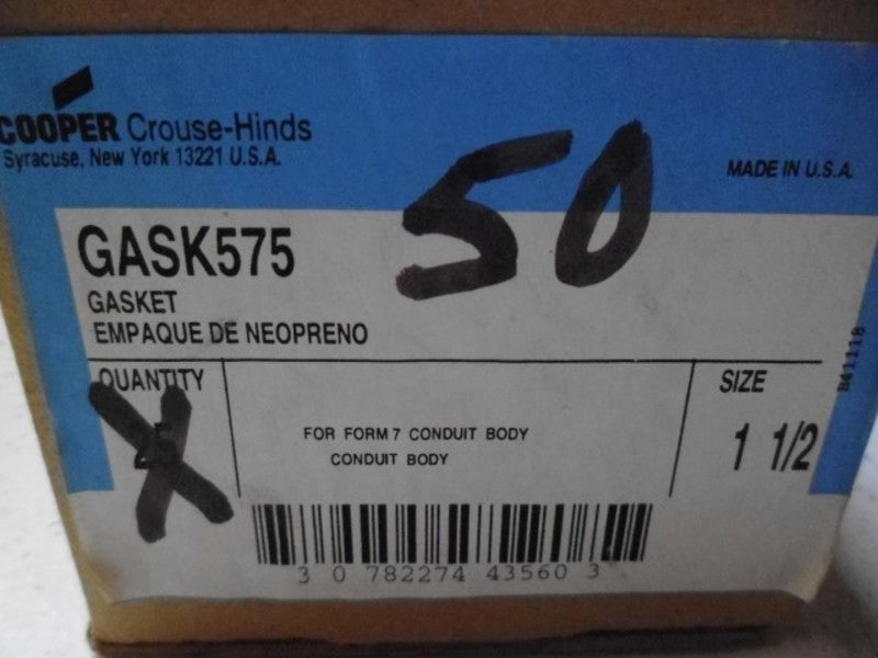 LOT OF 50 CROUSE-HINDS GASK575 NEOPRENE GASKET NSMP