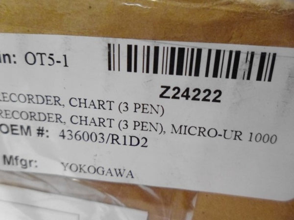YOKOGAWA 436003/A2/R1/D2 3-PEN CHART RECORDER  UNMP