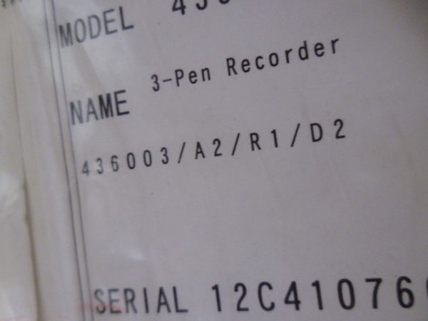 YOKOGAWA 436003/A2/R1/D2 3-PEN CHART RECORDER  UNMP