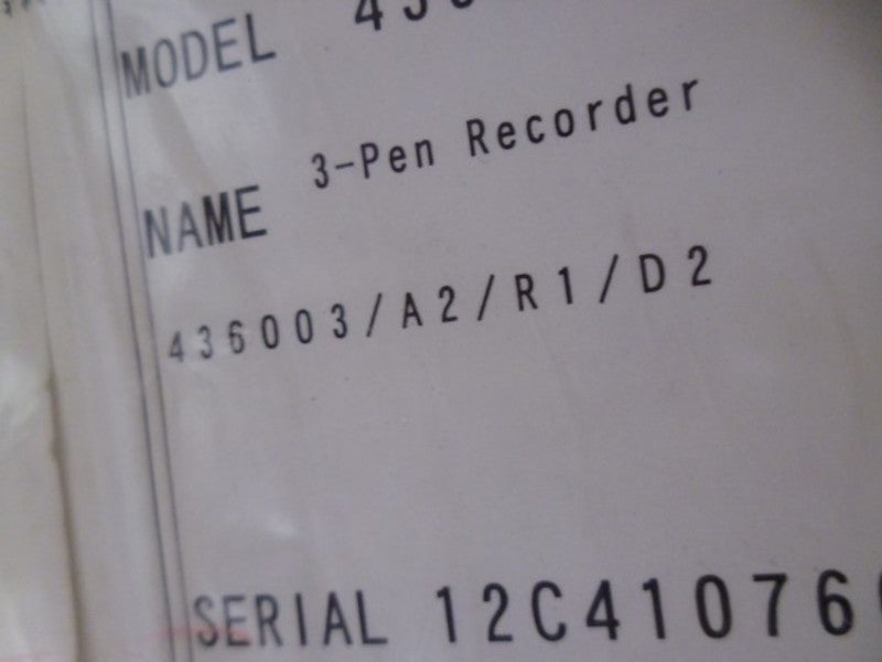 YOKOGAWA 436003/A2/R1/D2 3-PEN CHART RECORDER  UNMP