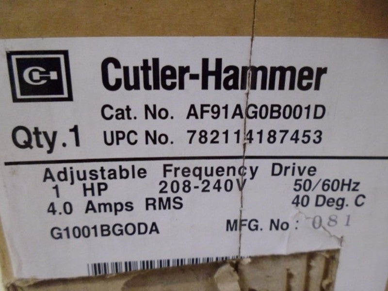 CUTLER HAMMER AF91AG0B001D AFD 1 HP 208-240V  NSMP