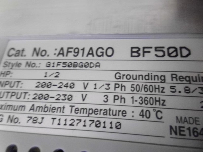 CUTLER HAMMER AF91AG0BF50D VFD 0.5 HP 208-240V  NSMP