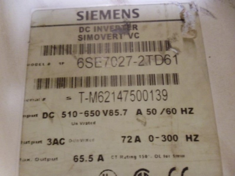 SIEMENS SIMOVERT 6SE7027-2TD61  UNMP