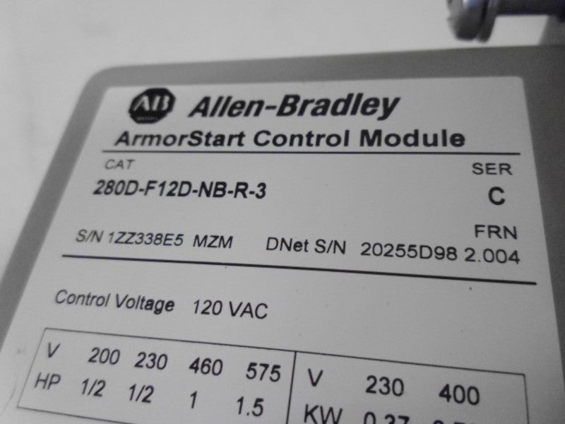 INDUSTRIAL SPARE PART 280D-F12D-NB-R-3 SER. C ARMORSTART CONTROL MODULE  NSNP