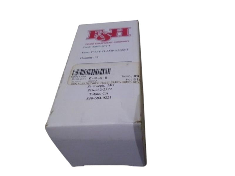 LOT OF 25 F&H 40MP-SFY-1 1" SFY CLAMP GASKET NSMP