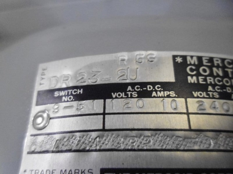 MERCOID CONTROL DR23-2U R5S PRESSURE SWITCH  NSMP
