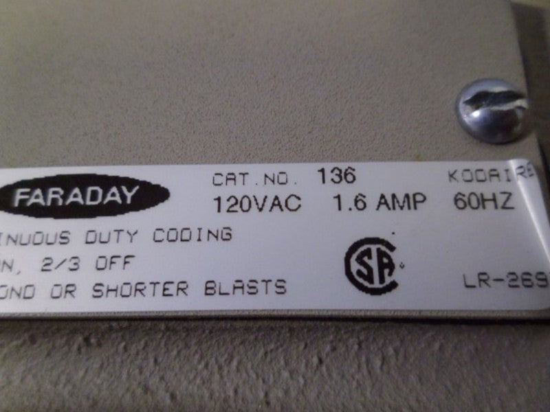 FARADAY 136 AUDIBLE SIGNALING DEVICE 136-0-0-120-60 KODAIRE  NSMP