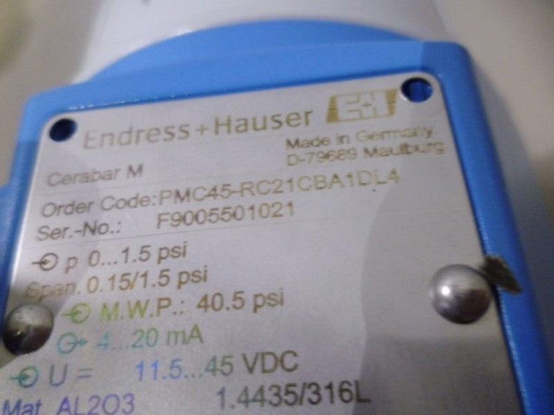 ENDRESS+HAUSER CERABAR M PMC45-RC21CBA1DL4 PRESSURE TRANSMITTER  NSNP