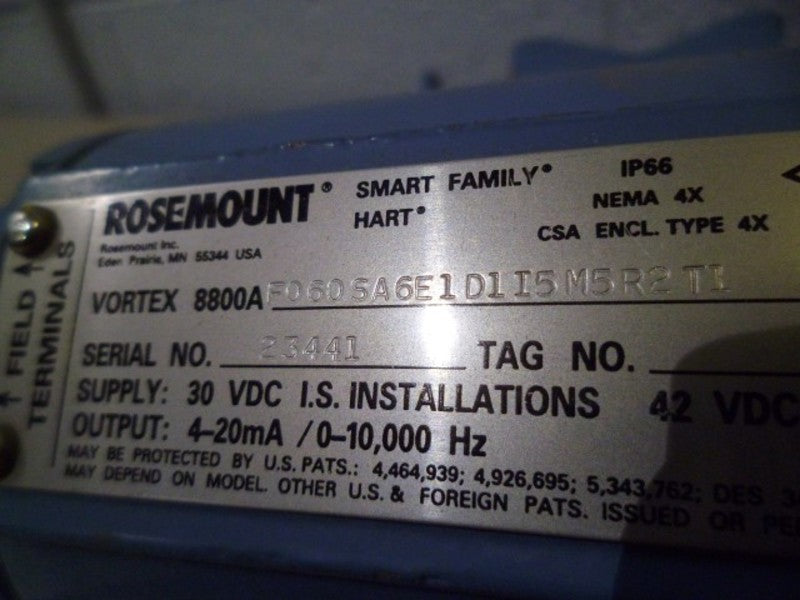 ROSEMOUNT VORTEX 8800AF060SA6E1D1I5M5R2T1 FLOW METER  NSNP