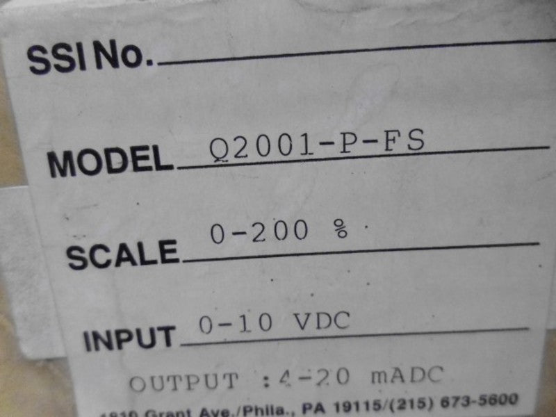 NSNPPORT QUANTA Q2001-P-FS PROCESS SIGNAL DIGITAL PANEL METER  NSMP