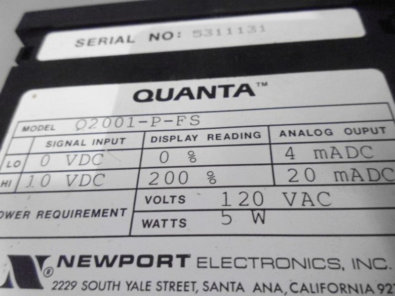NSNPPORT QUANTA Q2001-P-FS PROCESS SIGNAL DIGITAL PANEL METER  NSMP