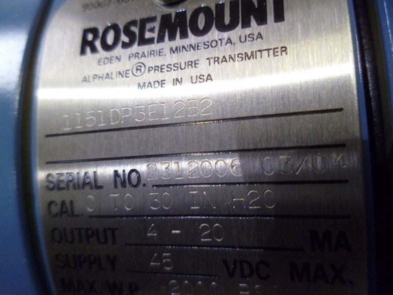 ROSEMOUNT 1151DP3E12B2 NSMP