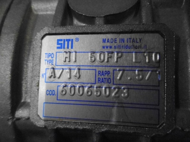 LAFTER ST 71S4 IEC60034 .50 HP MOTOR w/ SITI MI 50FP L10 REDUCER  NSMP