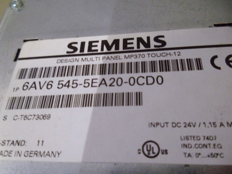 SIEMENS 6AV6 545-5EA20-0CD0 MP370 12  NSNP