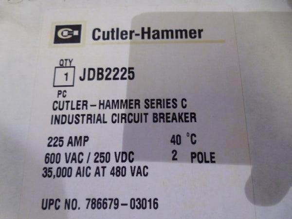 CUTLER HAMMER JDB2225 CIRCUIT BREAKER 225A  NSMP