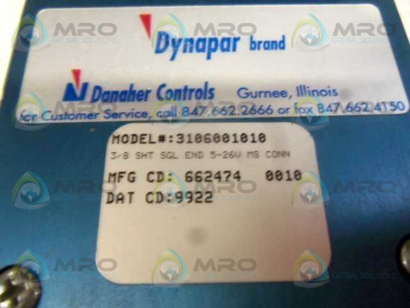 DYNAPAR 3106001010 ENCODER  UNMP