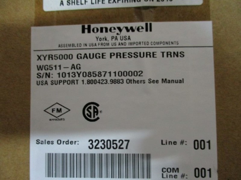 HONEYWELL XYR5000 PRESSURE FIELD UNIT WG511-AG  NSMP