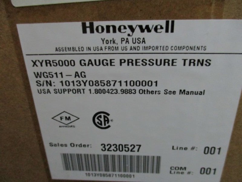 HONEYWELL XYR5000 PRESSURE FIELD UNIT WG511-AG  NSFS