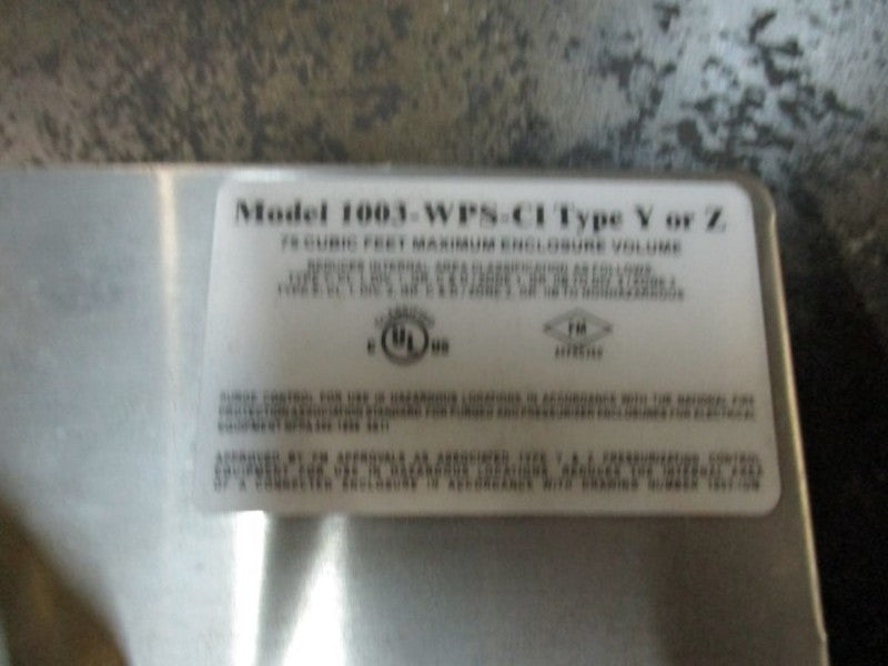 BEBCO 1003-WPS-CI TYPE Y OR Z PURGE SYSTEM 75 CUBIC FEET  NSNP